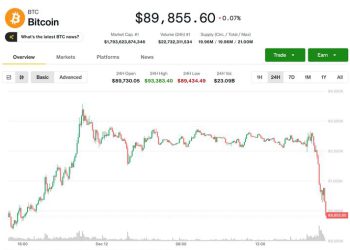 Plunges Below $90K as AI Bubble Worries Weigh on Tech Stocks