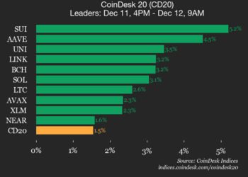 SUI Gains 5.2%, Leading the Index Higher