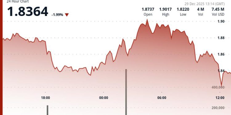 Polkadot (DOT) falls as token underperforms wider crypto markets